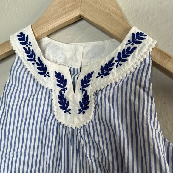 Janie & Jack Baby Girl Striped Sleeveless Top With Embroidered Collar  2T - Picture 3 of 9